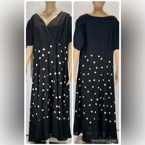 SHEIN ELIGANT  BLACK AND WHITE MAXI DRESS SIZE 2XL